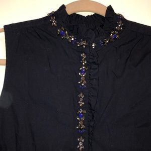 Beaded J crew blouse